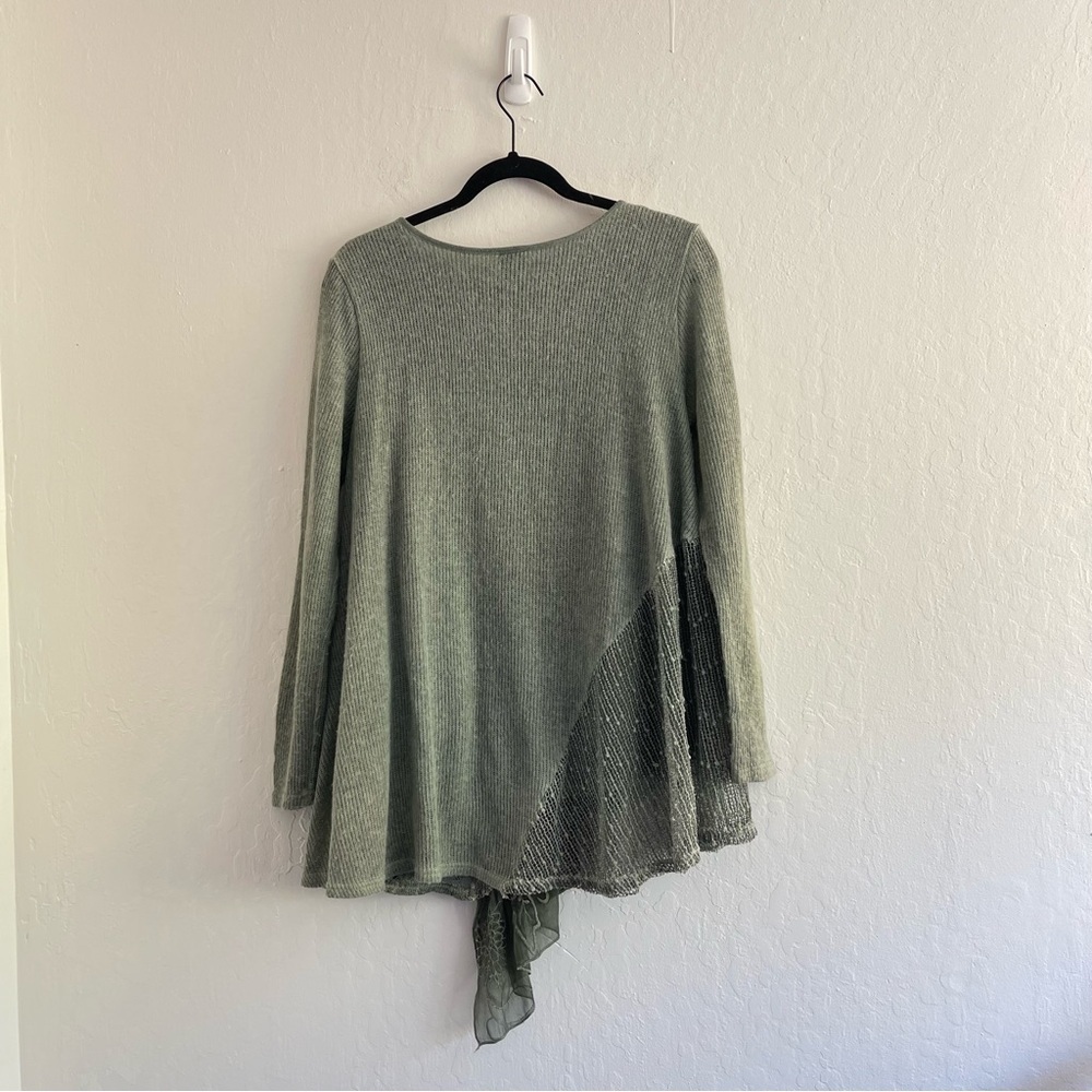The Collection Royal Lagenlook Green Knit Layered Sweater Tunic Womens Small - Picture 2 of 8